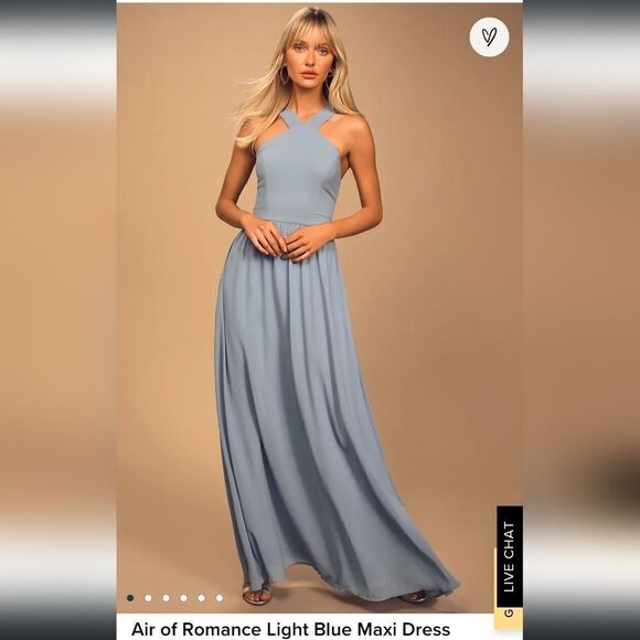 Lulu’s Air of Romance Light Blue Maxi Dress Size M - Picture 1 of 11